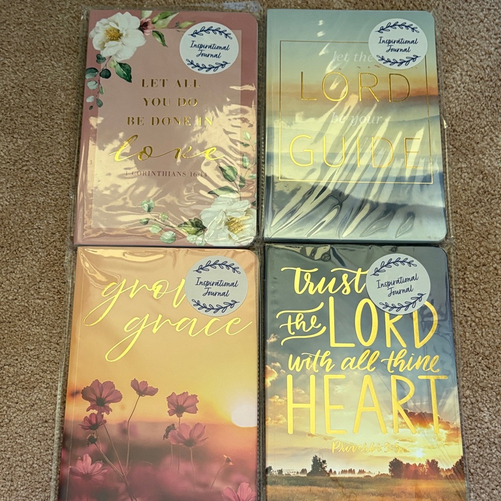 Christian Inspirational Four Journal Set - Floral and Scenic Designs